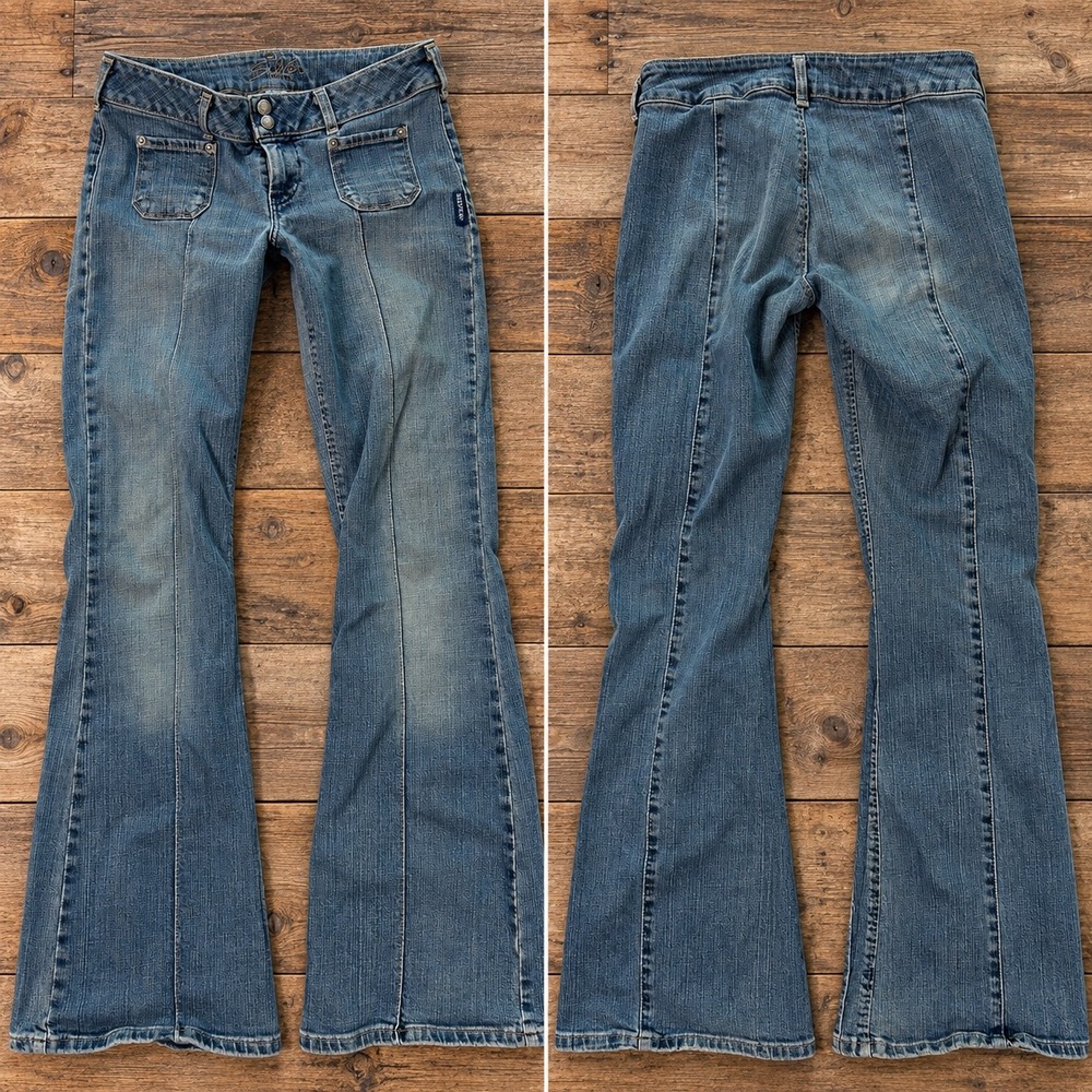 Y2K Silver Jeans Co Flare 29/32 2000s Retro Boho Indie 2000s Utility Grunge